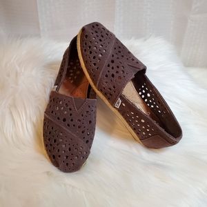 Toms Classics Fancy Brown Flats sz 6